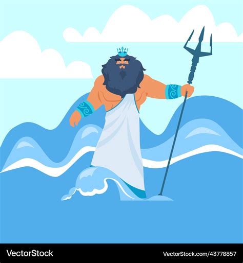 Cartoon Poseidon Trident royalty.